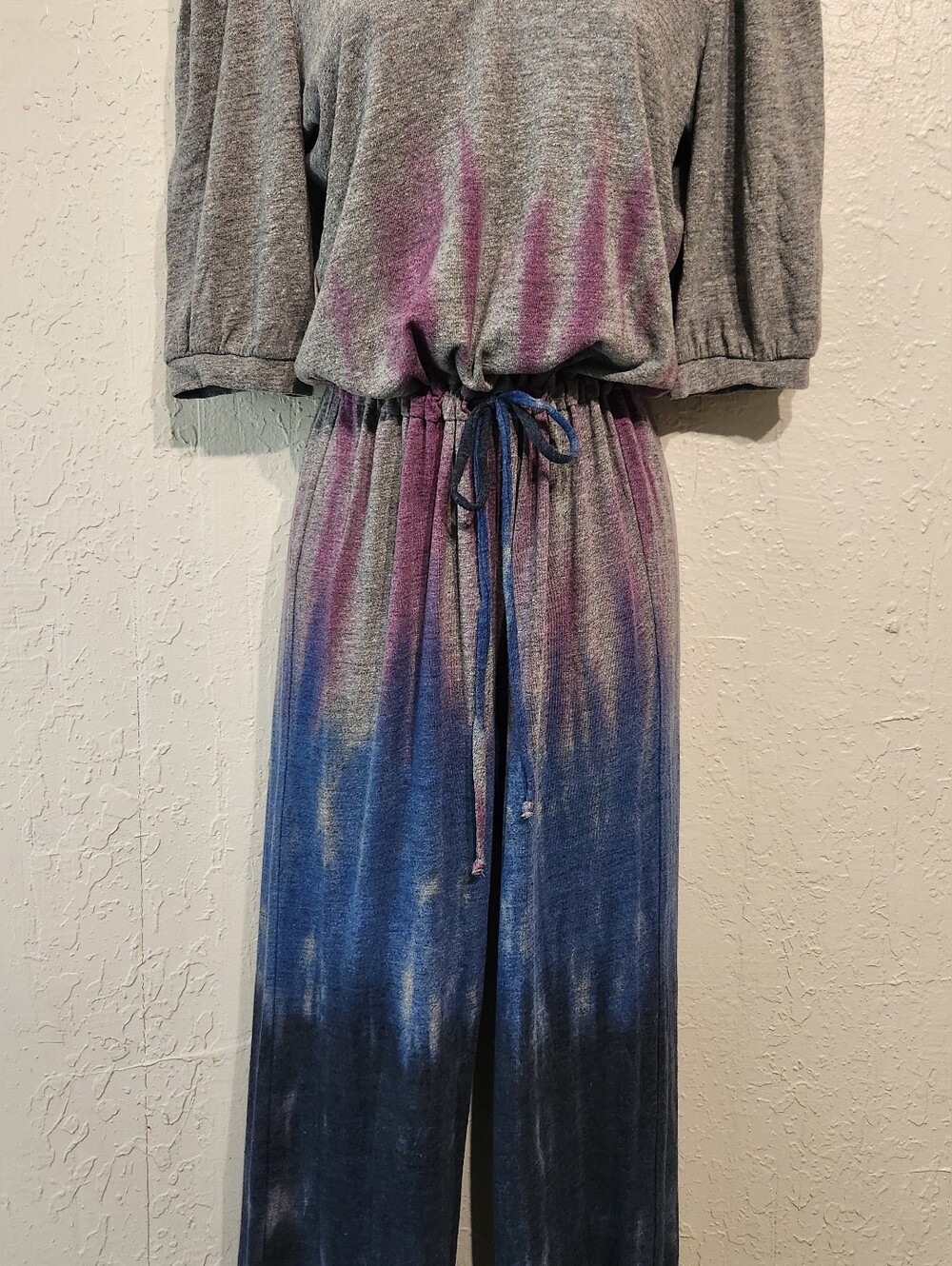 Chaser RPET Bliss Knit Puff Sleeve Wide Leg Jumpsuit NWT Sz Small - Picture 3 of 7